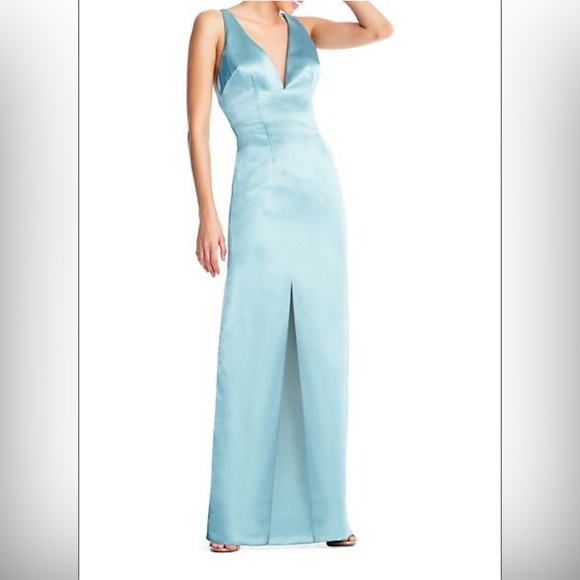 Aidan by Aidan Mattox satin maxi spaghetti strap dress NWT - Picture 1 of 6